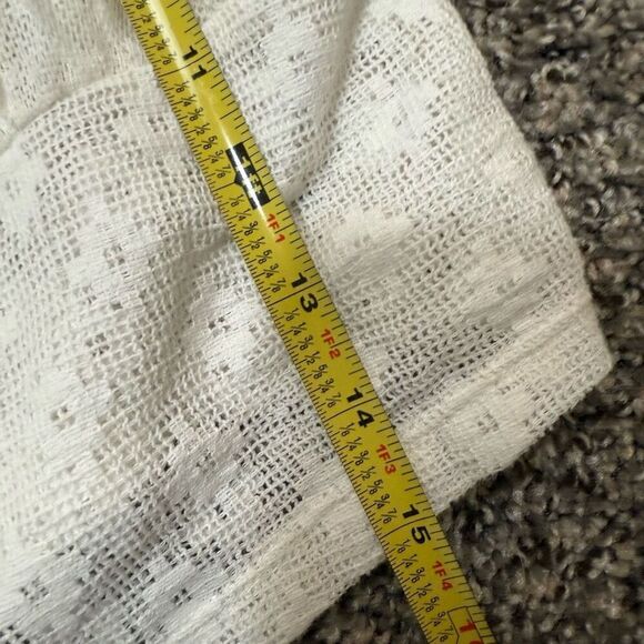 Free People White Peasant Blouse Top Sweetheart Mesh XS Flowy - Picture 6 of 6